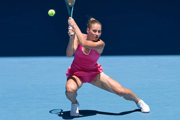 January 23, 2024: MARTA KOSTYUK of Ukraine in action against 4th seed COCO GAUFF of the USA on Rod Laver Arena in a Women s Singles Quarterfinals match on day 10 of the 2024 Australian Open in Melbourne, Australia. Cal Media USA - ZUMAc04_ 20240123_faf_c04_041 Copyright: xSydneyxLowx