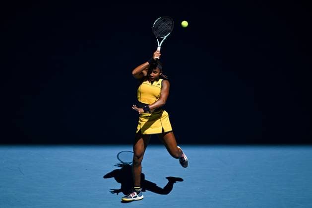 Cori Gauff (USA) during her Quarter Final match Australian Open, Day Ten, Tennis, Melbourne Park, Melbourne, Australia - 23 Jan 2024  Copyright: xJamesxGourley Shutterstockx 14312084at