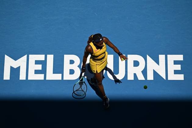 Cori Gauff (USA) during her Quarter Final match Australian Open, Day Ten, Tennis, Melbourne Park, Melbourne, Australia - 23 Jan 2024  Copyright: xJamesxGourley Shutterstockx 14312084am