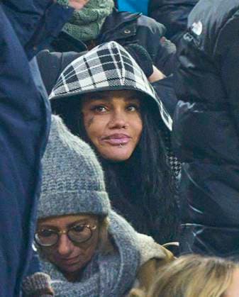 Candice Brook, girlfriend of Leroy Sane, FCB 10 in the match FC BAYERN MUENCHEN - WERDER BREMEN 0-1 on Jan 21, 2024 in Munich, Germany. Season 2023 2024, 1.Bundesliga, FCB, München, matchday 18, 18.Spieltag