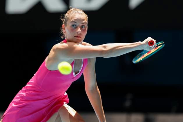 Marta Kostyuk, Australian Open 2024, Melbourne Park, Melbourne, Victoria, Australia. Copyright: xJuergenxHasenkopfx