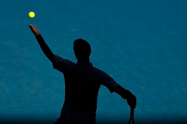 Novak Djokovic (SRB) Silhouette, Australian Open 2023, Melbourne Park, Melbourne, Victoria, Australia. Copyright: xJuergenxHasenkopfx