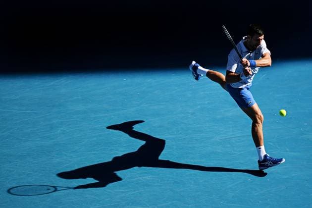 Novak Djokovic (SRB) during his quarter-final match Australian Open, Day Ten, Tennis, Melbourne Park, Melbourne, Australia - 23 Jan 2024  Copyright: xJamesxGourley Shutterstockx 14312084fb