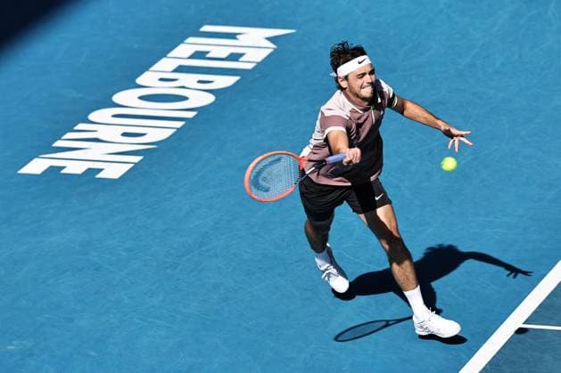 Taylor Fritz, USA, during quarter-finals of 2024 Australian Open in Melbourne, 23 01 2023; -