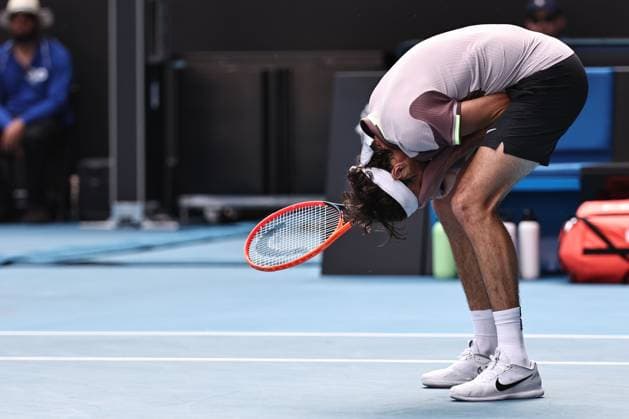 Taylor Fritz, USA, during quarter-finals of 2024 Australian Open in Melbourne, 23 01 2023; -