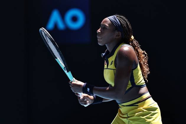 Coco Gauff, USA, during quarter-finals of 2024 Australian Open in Melbourne, 23 01 2023; -