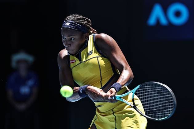 Coco Gauff, USA, during quarter-finals of 2024 Australian Open in Melbourne, 23 01 2023; -