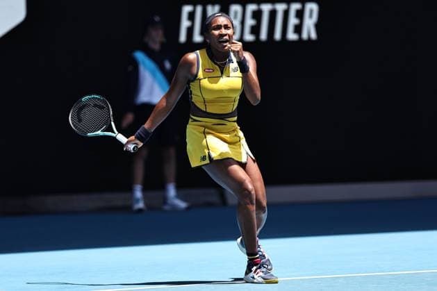 Coco Gauff, USA, during quarter-finals of 2024 Australian Open in Melbourne, 23 01 2023; -