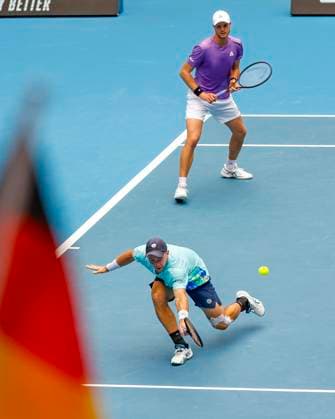 Yannick Hanfmann Dominik Koepfer, Herren Doppel, Australian Open 2024, Melbourne Park, Melbourne, Victoria, Australia. Copyright: xJuergenxHasenkopfx