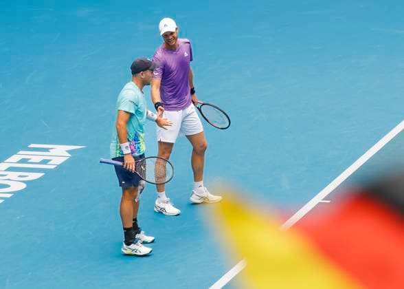 Yannick Hanfmann Dominik Koepfer, Herren Doppel, Australian Open 2024, Melbourne Park, Melbourne, Victoria, Australia. Copyright: xJuergenxHasenkopfx