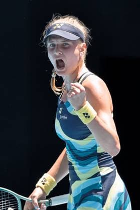 January 24, 2024, Melbourne, Australia: DAYANA YASTREMSKA of Ukraine in action against Linda Noskova of the Czech Republic on Rod Laver Arena in a Women s Singles Quarterfinals match on day 11 of the 2024 Australian Open in Melbourne, Australia. Yastremska reached her first Grand Slam singles semifinal after beating Noskova 6-3, 6-4. Melbourne Australia - ZUMAc04_ 20240124_faf_c04_008 Copyright: xSydneyxLowx