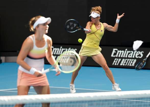Barbora Krejcikova Laura Siegemund, Damen Doppel, Australian Open 2024, Melbourne Park, Melbourne, Victoria, Australia. Copyright: xJuergenxHasenkopfx