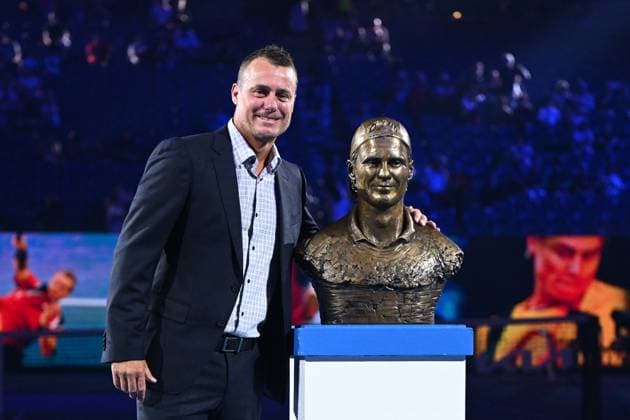 TENNIS AUSTRALIAN OPEN, Former Australian tennis player Lleyton Hewitt is inducted into the Australian Tennis Hall of Fame during a ceremony on Rod Laver Arena on Day 11 of the 2024 Australian Open at Melbourne Park in Melbourne, Wednesday, January 24, 2024. ( NO ARCHIVING, EDITORIAL USE ONLY, NO USE IN BOOKS WITHOUT CONSENT MELBOURNE VICTORIA AUSTRALIA  Copyright: xJOELxCARRETTx 20240124001892935335