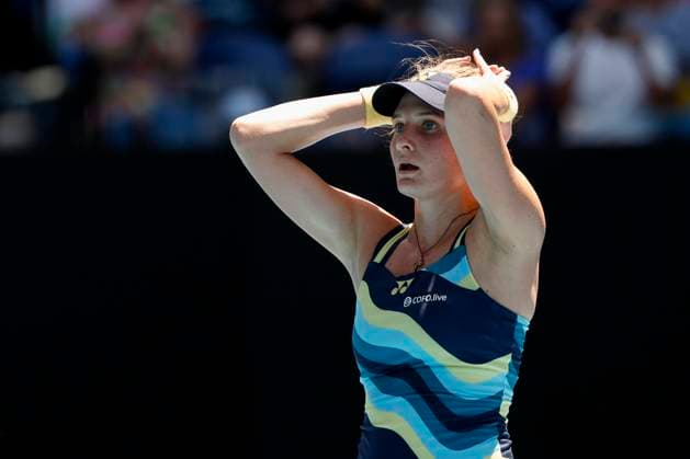 Dayana Yastremska jubelt nach dem Sieg, Jubel, Freude, Emotion, Australian Open 2024, Melbourne Park, Melbourne, Victoria, Australia. Copyright: xJuergenxHasenkopfx