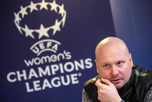 MALMÖ 2024-01-24 Tränare Joel Kjetselberg vid onsdagens presskonferens med FC Rosengard inför morgondagens Champions League match mot SL Benfica. MALMÖ SVERIGE x50090x
