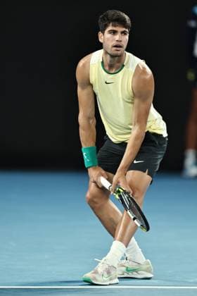 Carlos Alcaraz, ESP, during quarter-finals of 2024 Australian Open in Melbourne, 24 01 2023; -