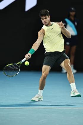 Carlos Alcaraz, ESP, during quarter-finals of 2024 Australian Open in Melbourne, 24 01 2023; -