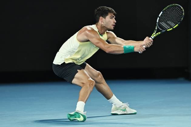 Carlos Alcaraz, ESP, during quarter-finals of 2024 Australian Open in Melbourne, 24 01 2023; -