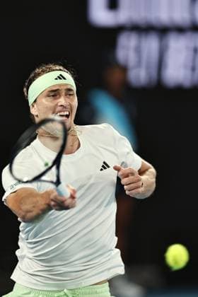 Alexander Zverev, GER, during quarter-finals of 2024 Australian Open in Melbourne, 24 01 2023; -