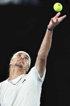 Alexander Zverev, GER, during quarter-finals of 2024 Australian Open in Melbourne, 24 01 2023; -