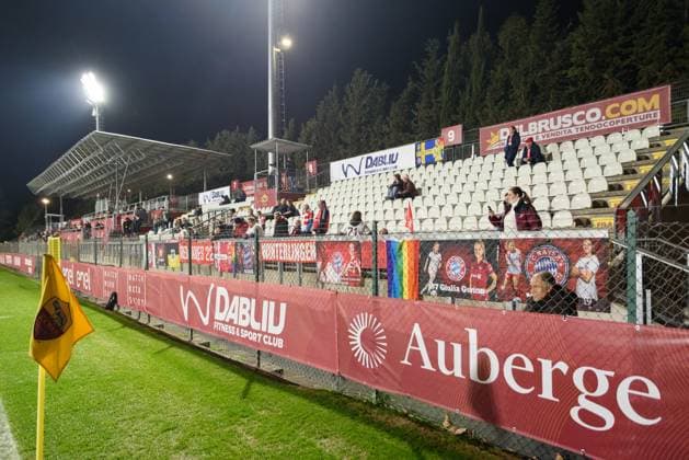 Fans of FC Bayern before the UEFA Womens Champions League group stage match between AS Roma and FC Bayern Munich at Stadio Tre Fontane in Rome, Italy. (Sven Beyrich SPP) Copyright: xSvenxBeyrich SPPx spp-en-SvBe-20240124-D75_9597