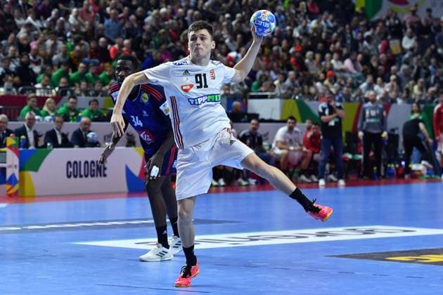 Men s EHF EURO 2024 Frankreich - Ungarn am 24.01.2024 in der Lanxess Arena in Köln Bence Imre ( Ungarn )