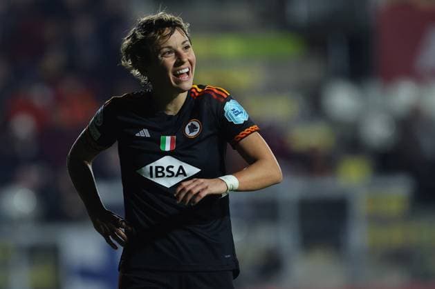 Rome, Italy 24.01.2024: Valentina Giacinti (Roma) in action during the UEFA Women s Champions League 2023-2024 football match, group stage C, between AS Roma vs FC Bayern Munchen at Tre fontane stadium in Rome.  Copyright: xMarcoxIacobucci IPAxSportx xipa-x xx IPA_42930055 IPA_Agency_IPA42930055