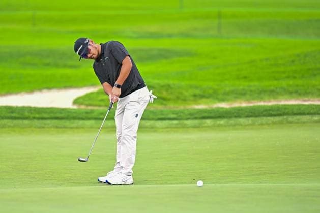 January 24, 2024: Ryo Hisatsune putts on the 18th hole during the first round of the Farmers Insurance Open at Torrey Pines North in San Diego, California. CSM San Diego USA - ZUMAc04_ 20240124_zma_c04_079 Copyright: xJustinxFinex