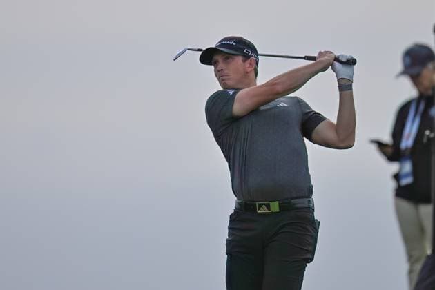 January 24, 2024: Jacob Bridgeman tees off on the 8th hole during the first round of the Farmers Insurance Open at Torrey Pines South in San Diego, California. CSM San Diego USA - ZUMAc04_ 20240124_zma_c04_075 Copyright: xJustinxFinex