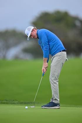January 24, 2024: Brandt Snedeker putts on the 2nd hole during the first round of the Farmers Insurance Open at Torrey Pines South in San Diego, California. CSM San Diego USA - ZUMAc04_ 20240124_zma_c04_081 Copyright: xJustinxFinex