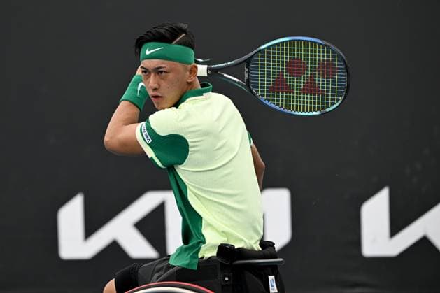 TENNIS AUSTRALIAN OPEN, Tokito Oda of Japan in action during his Men?s Wheelchair semifinal match against Gordon Reid of Untied Kingdom on Day 12 of the 2024 Australian Open at Melbourne Park in Melbourne, Thursday, January 25, 2024. ( NO ARCHIVING, EDITORIAL USE ONLY, NO USE IN BOOKS WITHOUT CONSENT MELBOURNE VICTORIA AUSTRALIA  Copyright: xJAMESxROSSx 20240125001893286763