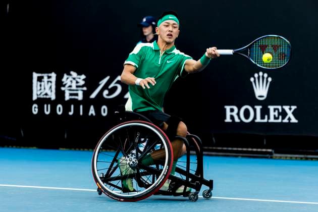 MELBOURNE, VIC - JANUARY 25: Tokito Oda of Japan in action during the semifinals of the 2024 Australian Open on January 25 2024, at Melbourne Park in Melbourne, Australia. (Photo by Jason Heidrich Icon Sportswire) TENNIS: JAN 25 Australian Open EDITORIAL USE ONLY Icon240125065