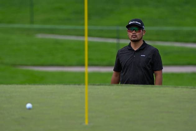 LA JOLLA, CA - JANUARY 24: Ryo Hisatsune (JPN) reacts to his chip shot on 6 during Rd1 of the Farmers Insurance Open at Torrey Pines Golf Course in La Jolla, California. (Photo by Ken Murray Icon Sportswire) GOLF: JAN 24 PGA, Golf Herren Farmers Insurance Open EDITORIAL USE ONLY Icon2401240721