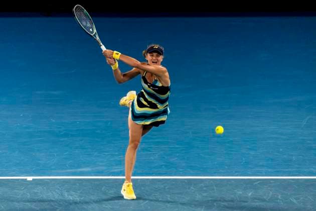 MELBOURNE, VIC - JANUARY 25: Dayana Yastremska of Ukraine in action during the semifinals of the 2024 Australian Open on January 25 2024, at Melbourne Park in Melbourne, Australia. (Photo by Jason Heidrich Icon Sportswire) TENNIS: JAN 25 Australian Open EDITORIAL USE ONLY Icon240125232