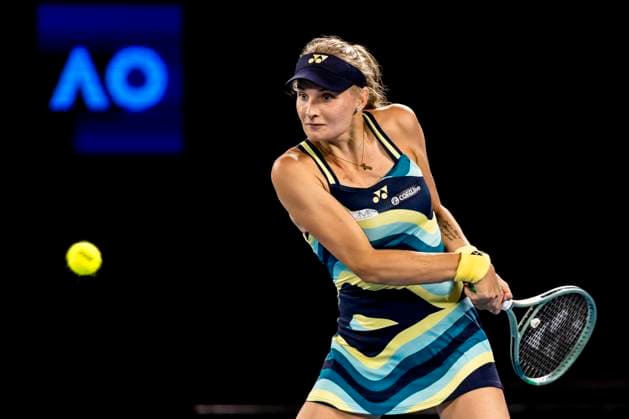 MELBOURNE, VIC - JANUARY 25: Dayana Yastremska of Ukraine in action during the semifinals of the 2024 Australian Open on January 25 2024, at Melbourne Park in Melbourne, Australia. (Photo by Jason Heidrich Icon Sportswire) TENNIS: JAN 25 Australian Open EDITORIAL USE ONLY Icon240125241