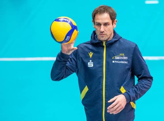 23.01.2024 Volleyball -Bundesliga VfB Suhl Lotto Thüringen : SSCPalmberg Schwerin Trainer Felix Koslowski 99 (SSC Palmberg Schwerin ) Aktion Pressefoto : Gerhard König Volleball- Bundesliga