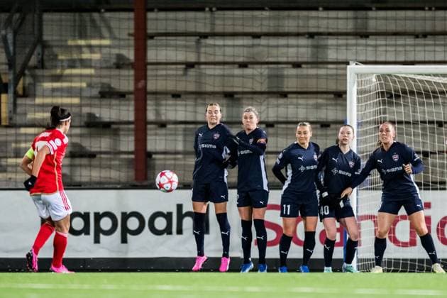 240125 Gudrun Arnardottir, Olivia Schough, Emma Jansson, Bea Sprung and Ria Noora Minerva Öling of FC Rosengard during the UEFA Women s Champions League football match between FC Rosengard and Benfica on January 25, 2024 in Malmö. Photo: Petter Arvidson BILDBYRAN kod PA PA0740 fotboll football soccer fotball champions league fc rosengard benfica dam bbeng Copyright: PETTERxARVIDSON BB240125PA179