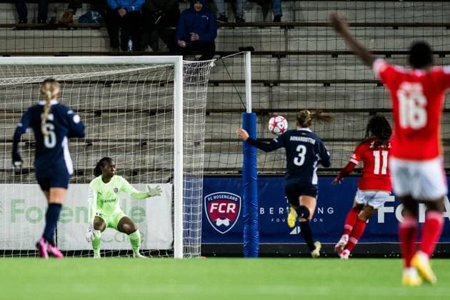 240125 Goalkeeper Angel Mukasa of FC Rosengard during the UEFA Women s Champions League football match between FC Rosengard and Benfica on January 25, 2024 in Malmö. Photo: Petter Arvidson BILDBYRAN kod PA PA0740 fotboll football soccer fotball champions league fc rosengard benfica dam bbeng Copyright: PETTERxARVIDSON BB240125PA182