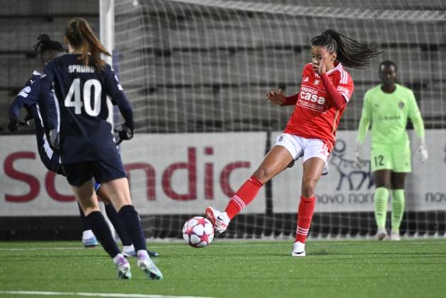 MALMÖ, SVERIGE 20240125 Benficas Jessica Silva under torsdagens Champions League gruppspelsmatch i fotboll mellan FC Rosengard och SL Benfica pa Malmö IP. MALMÖ SVERIGE x50090x
