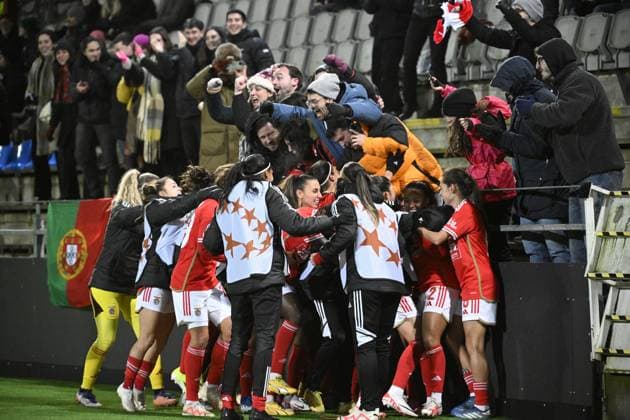 Benfica s Marie Alidou scores 2-1 during thursday s Champions League group stage soccer match between FC Rosengard and SL Benfica at Malmö IP in Malmo, Sweden on january 25, 2024. MALMÖ SWEDEN ttexport x50090x