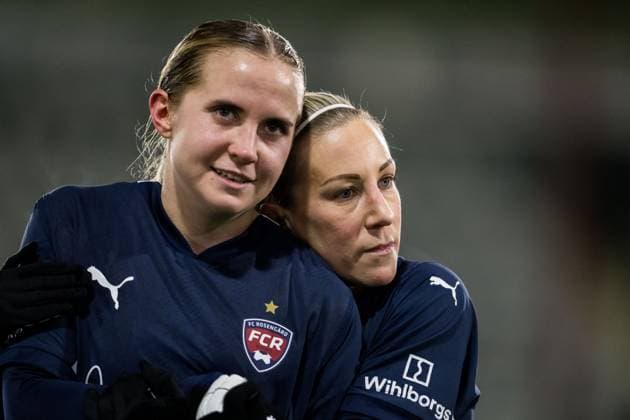 240125 Ria Noora Minerva Öling and Mia Persson of FC Rosengard after the UEFA Women s Champions League football match between FC Rosengard and Benfica on January 25, 2024 in Malmö. Photo: Petter Arvidson BILDBYRAN kod PA PA0740 fotboll football soccer fotball champions league fc rosengard benfica dam bbeng Copyright: PETTERxARVIDSON BB240125PA231