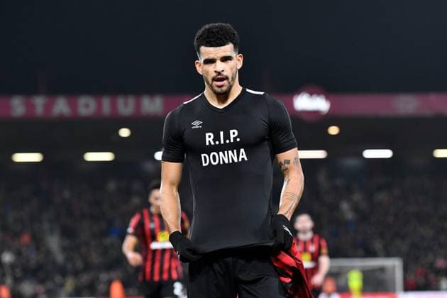 Sport Themen der Woche KW04 Sport Bilder des Tages Bournemouth v Swansea City FA Cup 25 01 2024. Goal 5-0 - Dominic Solanke (9) of AFC Bournemouth celebrates scoring the fifth goal during the FA Cup match between Bournemouth and Swansea City at the Vitality Stadium, Bournemouth, England on 25 January 2024. Bournemouth Vitality Stadium Dorset England Editorial use only DataCo restrictions apply See www.football-dataco.com , Copyright: xGrahamxHuntx PSI-18881-0055