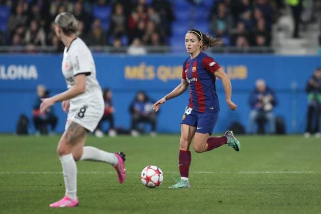 Barcelona, Spain, 25th January 2024: Aitana Bonmati (14 FC Barcelona, Barca in action during the UEFA Women s Champions League match between Barcelona and Eintracht Frankfurt at the Estadi Johan Cruyff in Barcelona, Spain (Alexander Canillas SPP) Copyright: xAlexanderxCanillasx xSPPx spp-en-AlCaSp-0V1A0492