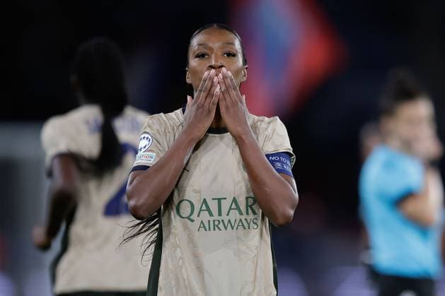 PARIS 24.01.2024, xabx UEFA Women s Champions League Paris Saint Germain - Ajax Amsterdam v.l., Grace Geyoro (Paris Saint-Germain) Torjubel, Goal celebration, celebrate the goal Copyright: HMBxMedia