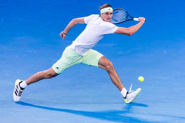 MELBOURNE, VIC - JANUARY 26: Alexander Zverev of Germany in action during the semifinals of the 2024 Australian Open on January 26 2024, at Melbourne Park in Melbourne, Australia. (Photo by Jason Heidrich Icon Sportswire) TENNIS: JAN 26 Australian Open EDITORIAL USE ONLY Icon240126168