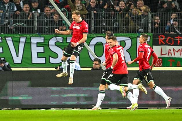 2. Bundesliga - Hannover 06 - 1. FC Nürnberg am 26.01.2024 in der HDI Arena in Hannover Tor zum 0:1. Torschuetze Torschütze Havard Nielsen (Hannover 96)ä mit dem Tor zum 1:0.