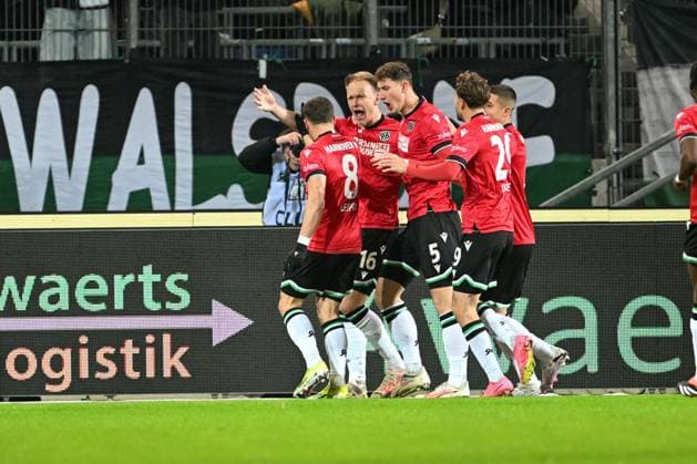 2. Bundesliga - Hannover 06 - 1. FC Nürnberg am 26.01.2024 in der HDI Arena in Hannover Tor zum 0:1. Torschuetze Torschütze Havard Nielsen (Hannover 96)ä mit dem Tor zum 1:0.