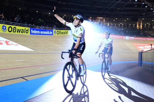 DEU, 111. Berliner Sechstagerennen, 26.01.2024, Velodrom, Berlin, DEU, 111. Berliner Sechstagerennen, im Bild ROGER KLUGE (GER), THEO REINHARDT (GER) Foto: Juergen Engler nordphoto GmbH