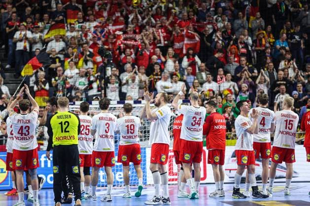 Germany vs Denmark - Men s EHF Euro 2024 Players of Denmark celebrates after winning the Men s EHF Euro 2024 second semi-final match between Germany and Denmark at Lanxess Arena on January 26, 2024 in Cologne, Germany. SanjinxStrukic PIXSELL