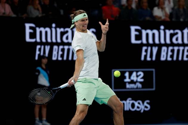 26th January 2024; Melbourne Park, Melbourne, Victoria, Australia; Australian Open Tennis Championship Day 13; Alexander Zverev of Germany in action during the semifinals of the 2024 Australian Open on January 26 2024, at Melbourne Park in Melbourne, Australia.  ActionPlus12602274 NaFoto